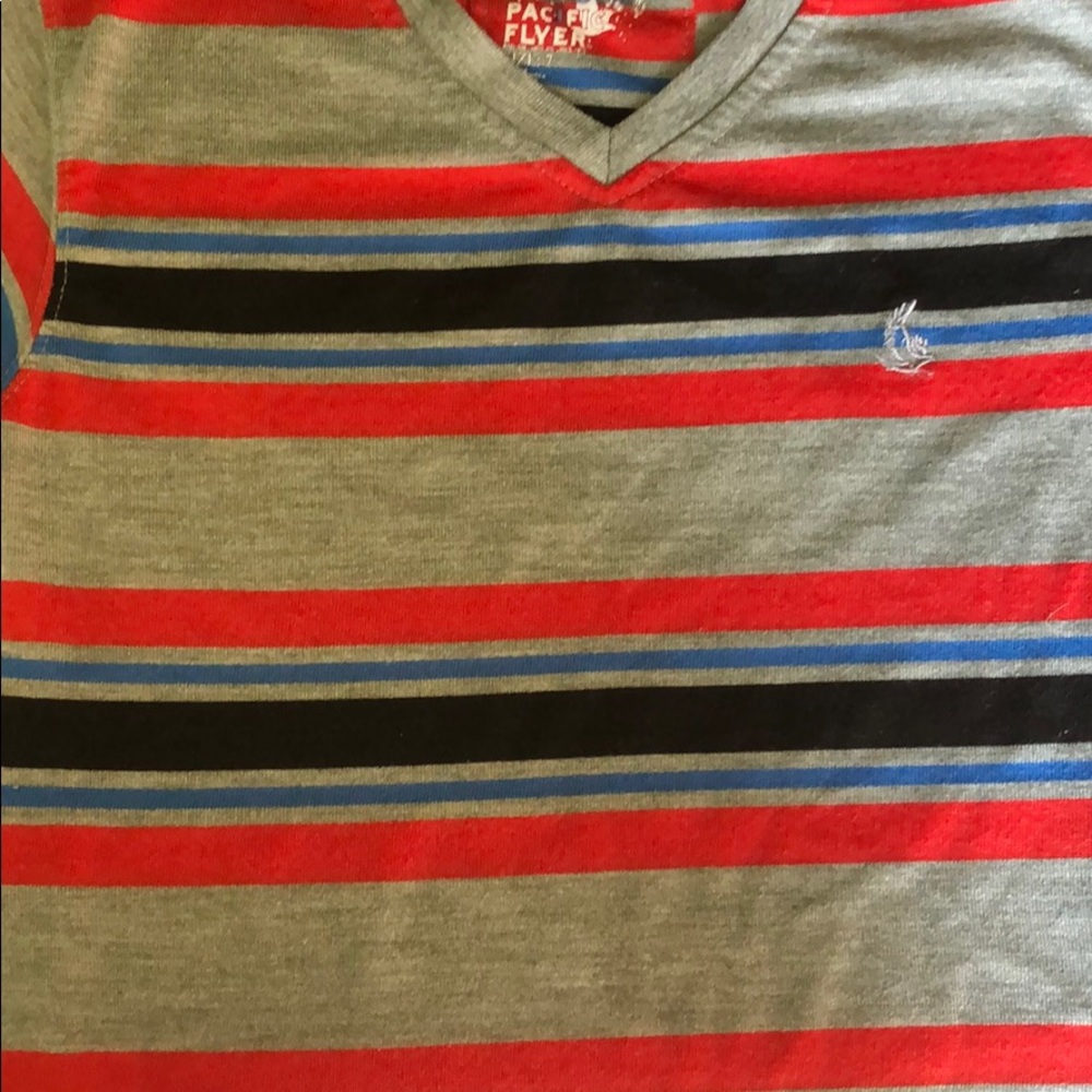 Boys striped v/neck shirt size 7